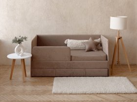 Диван-кровать Happy (капучино) в Краснообске - krasnoobsk.mebel-nsk.ru | фото