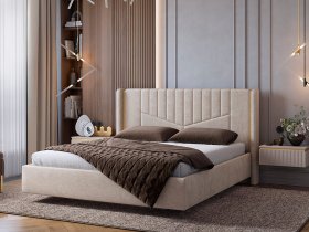Кровать двуспальная 1,6м Диор (кашемир суфле (велюр)) в Краснообске - krasnoobsk.mebel-nsk.ru | фото