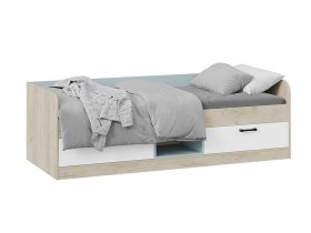 Кровать комбинированная «Оливер» Тип 1 401.003.000 (дуб крафт серый/белый/серо-голубой) в Краснообске - krasnoobsk.mebel-nsk.ru | фото