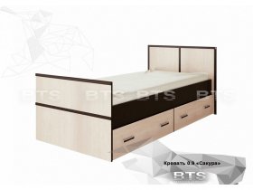Кровать односпальная с ящиками 0,9м Сакура (BTS) в Краснообске - krasnoobsk.mebel-nsk.ru | фото