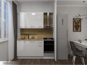 Кухонный гарнитур МДФ Выгодно и точка 1,5 м (белый глянец) в Краснообске - krasnoobsk.mebel-nsk.ru | фото