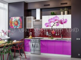 Кухонный гарнитур Орхидея (фиолетовый) в Краснообске - krasnoobsk.mebel-nsk.ru | фото