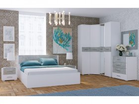 Модульная спальня Бьянка (белый/бетон) в Краснообске - krasnoobsk.mebel-nsk.ru | фото