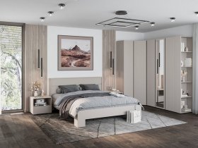 Модульная спальня Люмо (кашемир) в Краснообске - krasnoobsk.mebel-nsk.ru | фото