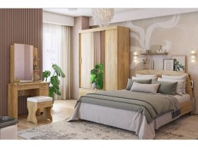 Модульная спальня Виктория-1 (дуб крафт золотой) в Краснообске - krasnoobsk.mebel-nsk.ru | фото