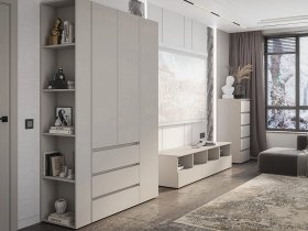 Модульная стенка Люмо (кашемир) в Краснообске - krasnoobsk.mebel-nsk.ru | фото