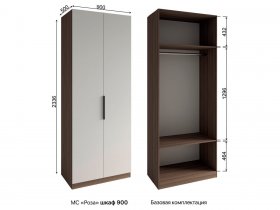 Шкаф 900 Роза (орех франклин карамельный/бежевый скин) в Краснообске - krasnoobsk.mebel-nsk.ru | фото