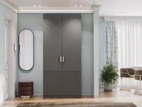 Шкаф двухстворчатый Эккервуд (Нью) (графит) в Краснообске - krasnoobsk.mebel-nsk.ru | фото
