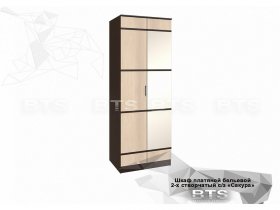 Шкаф двухстворчатый с зеркалом платяной-бельевой Сакура (BTS) в Краснообске - krasnoobsk.mebel-nsk.ru | фото