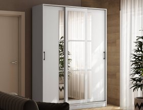 Шкаф-купе 1,6м «Стиль-2» (белый) в Краснообске - krasnoobsk.mebel-nsk.ru | фото