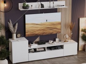 Стенка «Сильвия» (белый ясень) в Краснообске - krasnoobsk.mebel-nsk.ru | фото
