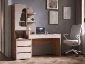 Стол компьютерный Пифагор (дуб вотан/кашемир) в Краснообске - krasnoobsk.mebel-nsk.ru | фото