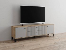 Тумба под ТВ Парус-10 (дуб крафт серый/серый) в Краснообске - krasnoobsk.mebel-nsk.ru | фото
