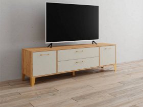 Тумба под ТВ Парус-13 (дуб крафт золотой/кашемир) в Краснообске - krasnoobsk.mebel-nsk.ru | фото