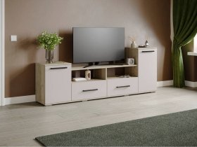 Тумба под ТВ Парус-2 (дуб крафт серый/кашемир) в Краснообске - krasnoobsk.mebel-nsk.ru | фото